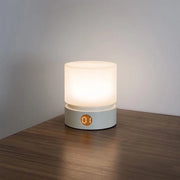 Lampada notturna con timer, 3 impostazioni, luminosità regolabile 3000K e batteria ricaricabile integrata.