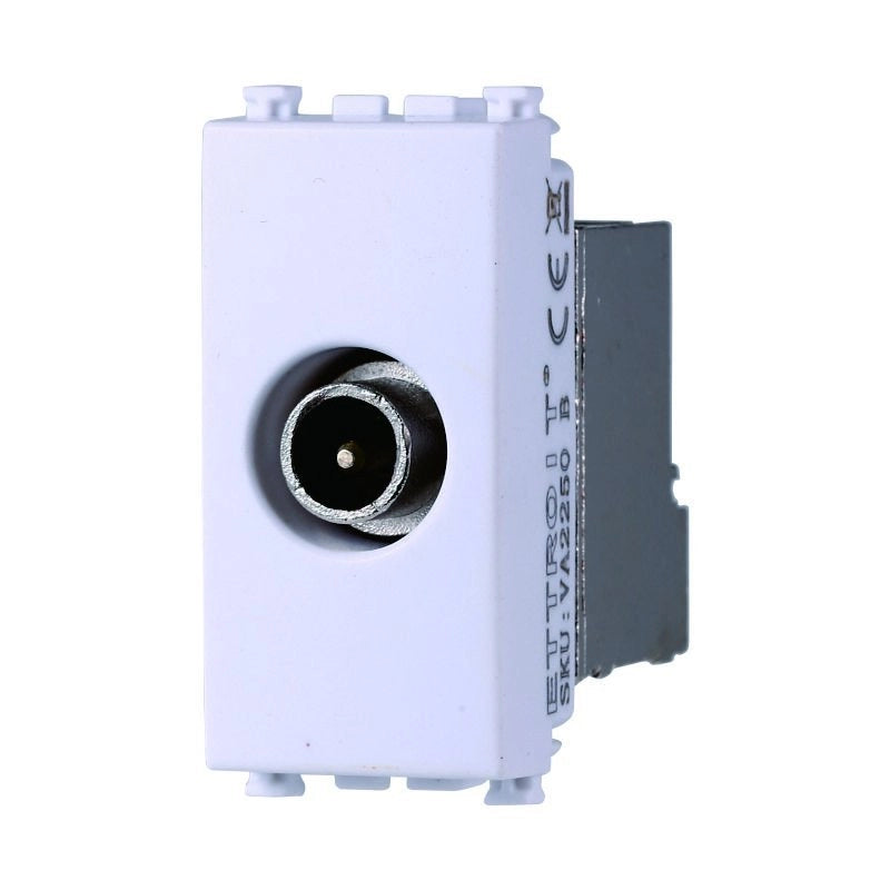 Connettore Presa TV Terminale Maschio Colore Bianco Compatibile Con Vimar Arke
