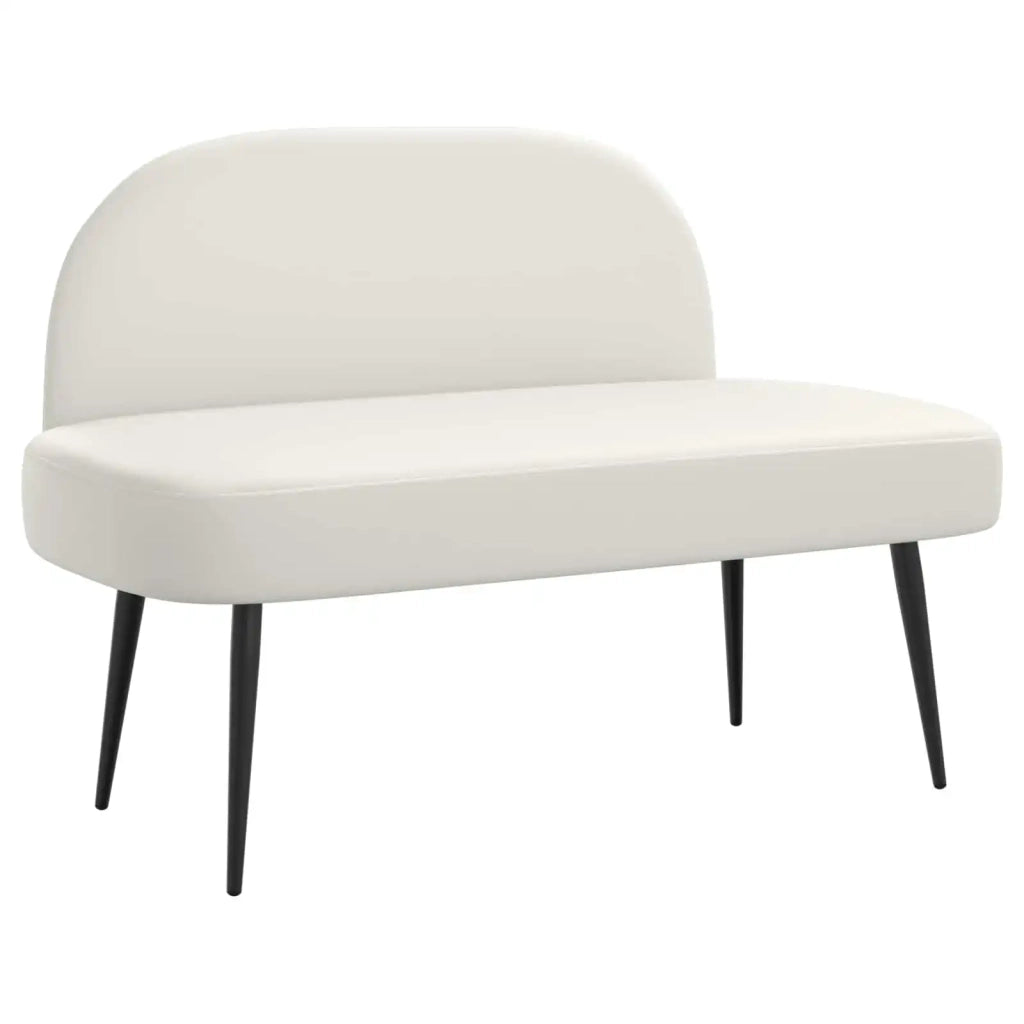 Panchina imbottita con schienale Bianco 110 x 60 x 76 cm