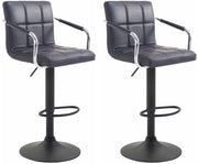Set 2 sgabelli design Lucy V2 in similpelle nero,nero