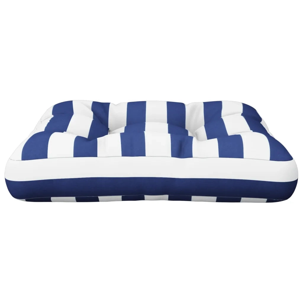 Cuscino Pallet Strisce Bianche e Blu 58x58x10 cm Tessuto Oxford 360915