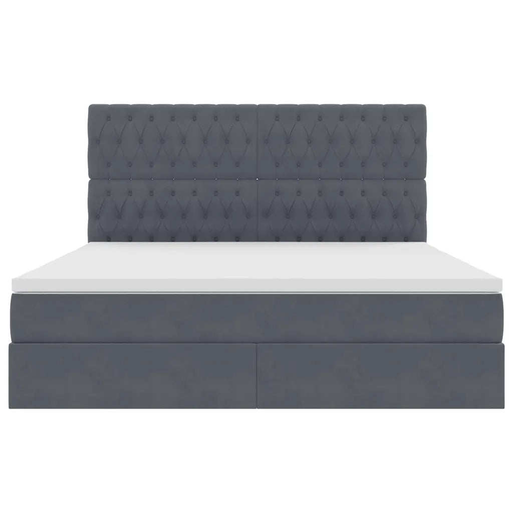 Letto con contenitore e materasso Grigio scuro 180 x 200 cm