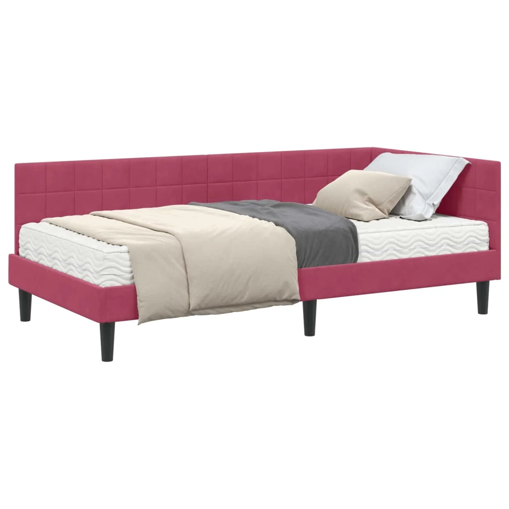 Struttura Letto Angolare con Materasso 2 pcs Verde Velluto 3393982