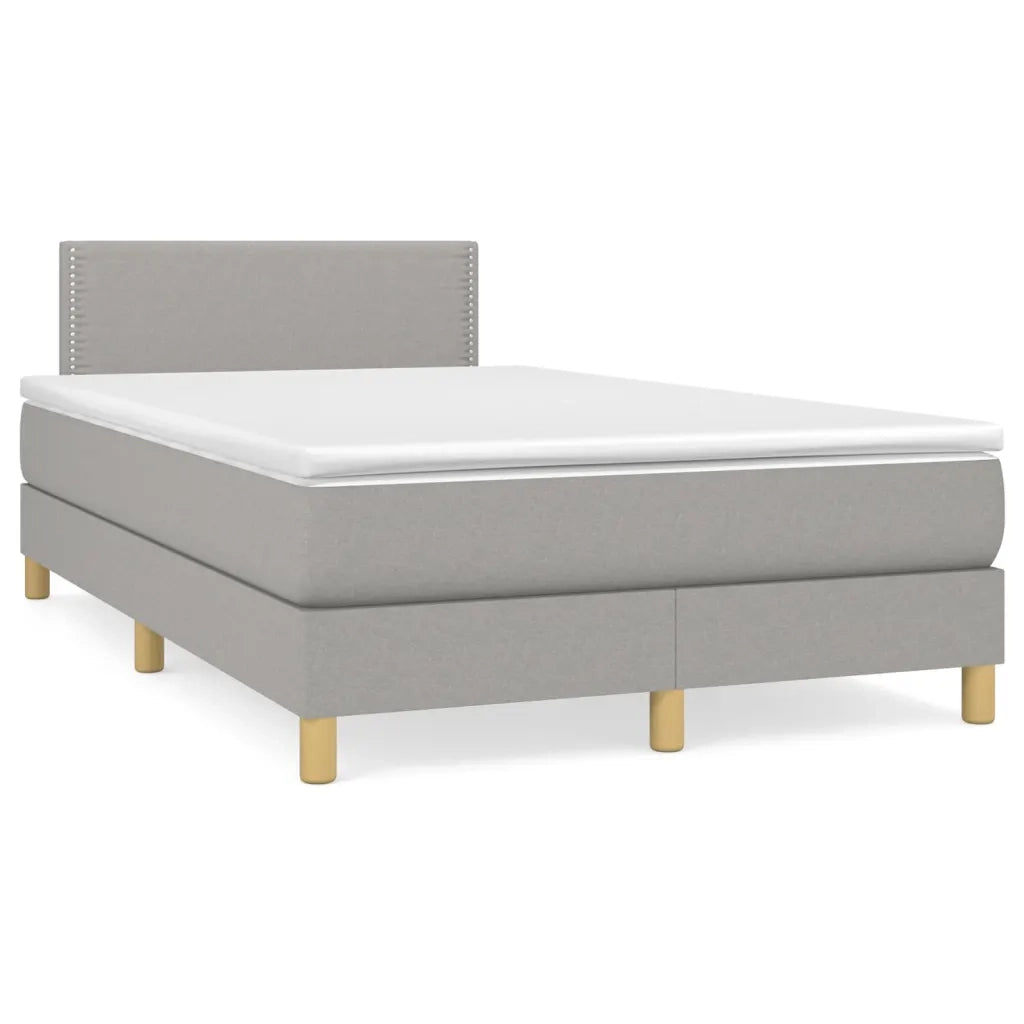 Giroletto a Molle con Materasso Grigio Chiaro 120x190cm Tessuto