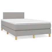 Giroletto a Molle con Materasso Grigio Chiaro 120x190cm Tessuto