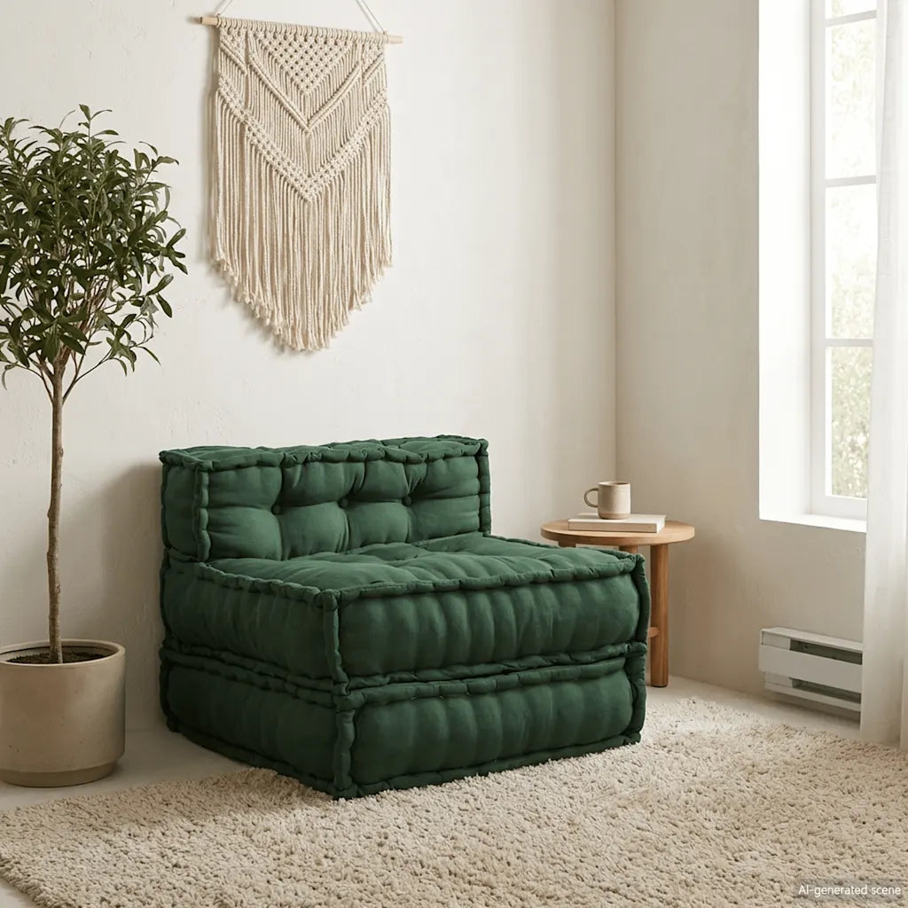 Divano Componibile Verde 70x70x54 in Tessuto 4019034