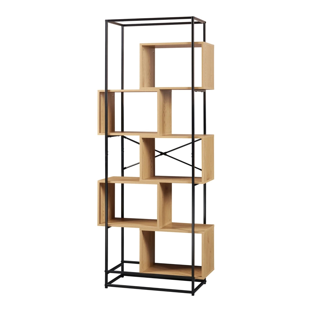 Scaffale dal design senza tempo per soggiorno/camera da letto mobile contenitore indipendente acciaio 194 x 80 x 33 cm nero 03_0011148