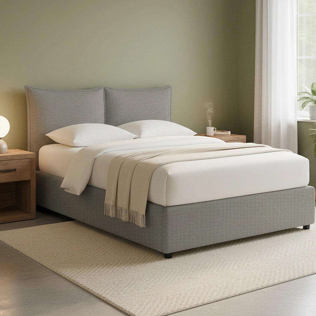Wetherby, Letto Matrimoniale Sfoderabile Made in Italy, Grigio Cenere