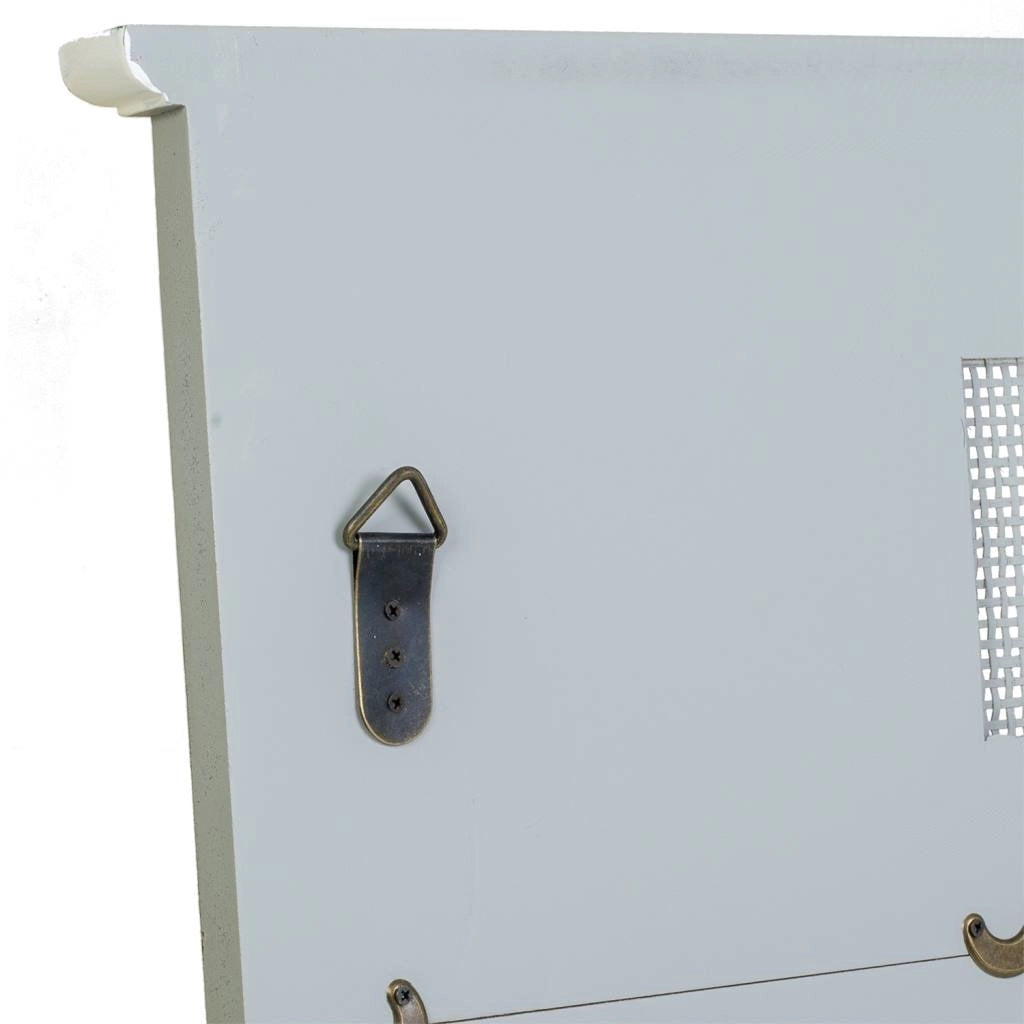Specchio in legno e rete in bambù grigio 70x3,3x76h