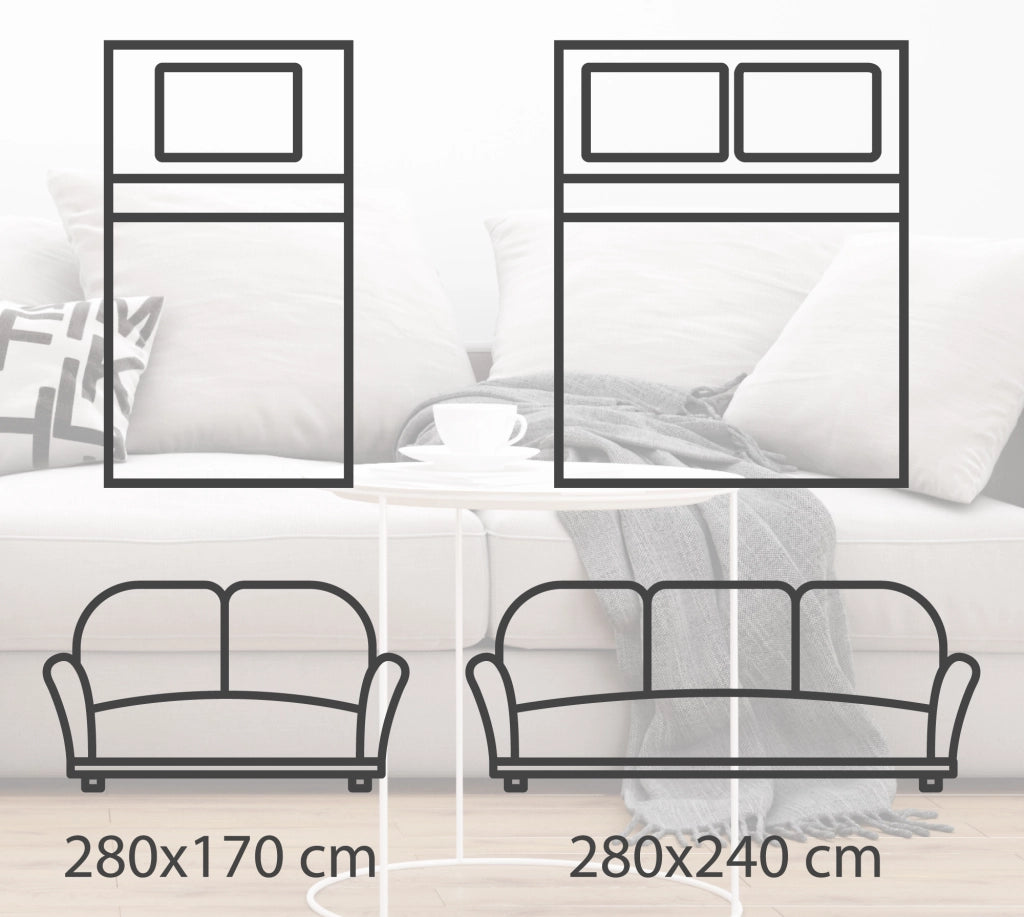 Telo Arredo Tinta Unita Made in Italy in Cotone Panama Grandfoulard Copritutto Azzurro Chiaro - 1 Posto 280x170