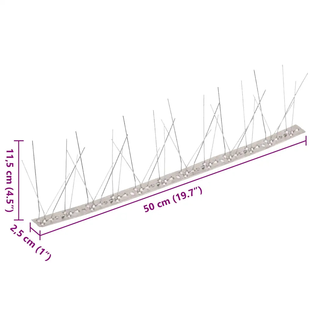 Set Dissuasori per Uccelli e Piccioni 10 pz Acciaio 5 File 5 m CFW5008167