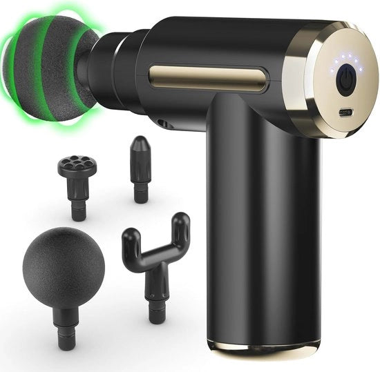 Massaggiatore a mano a batteria per rilassamento muscolare - con 6 velocità e 4 testine