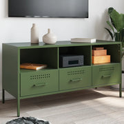 Mobile TV Verde Oliva 100,5x39x50,5 cm in Acciaio 843040