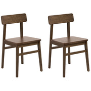 Set di 2 sedie da pranzo con struttura in legno di gomma marrone scuro Mobili da cucina e sala da pranzo in stile tradizionale