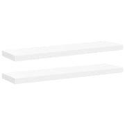 2 pz Scaffali a Parete | Ripiano a parete | Mensole a Parete Bianchi 90x23,5x3,8 cm in MDF