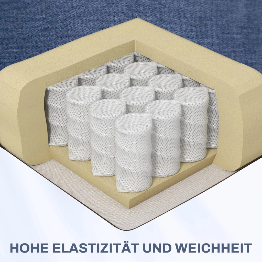 Poltrona massaggiante con riscaldamento e funzione relax, girevole, fino a 150 kg ¨C zephmum ¨C Blu, 98x90x98 cm