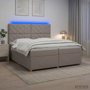 Letto box spring con materasso Tortora 200 x 200 cm Tessuto 3455438