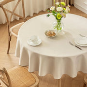 Tavolo Rond Coprid tavolo Beige, Diametro 140cm Coprid tavolo in Poliestere, Resistentente all'acqua con Effetto Lotus, Resistente alle abrasioni per uso domestico, matrimoni, feste