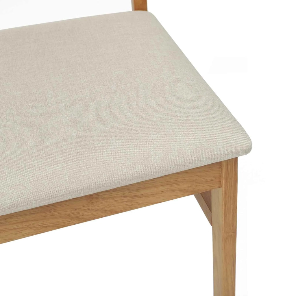 Sedia da pranzo 2 pcs Naturale e chiaro Legno di gomma solido