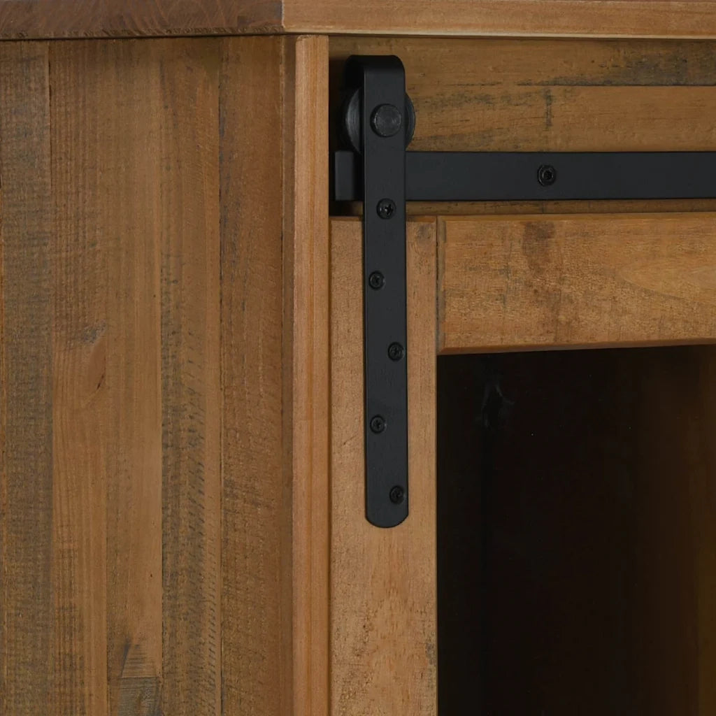Credenza HALDEN 2 Ante Scorrevoli 112x40x80 cm Legno Massello