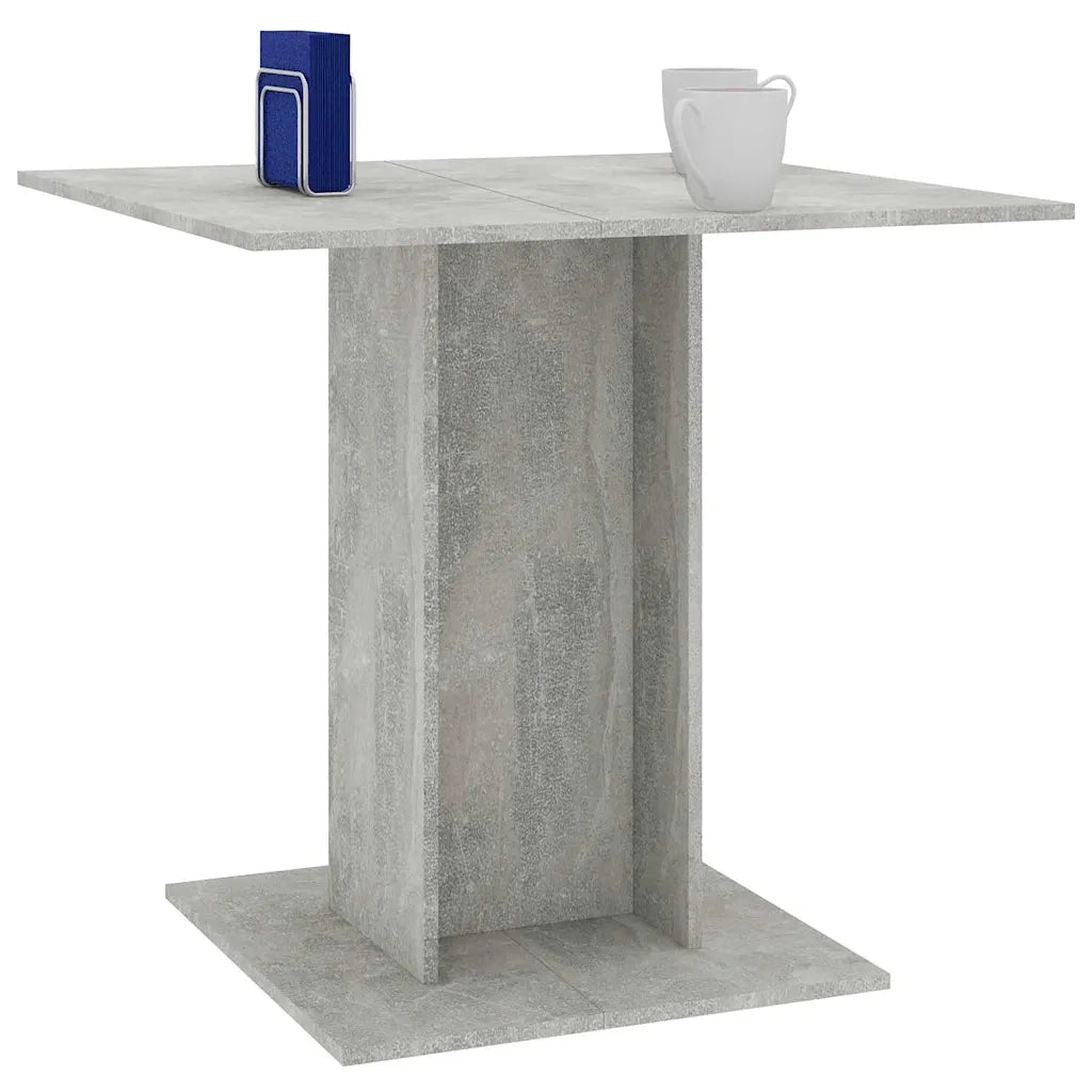 Tavolo da Pranzo | Tavolo da cucina Grigio Cemento 80x80x75 cm Legno Multistrato