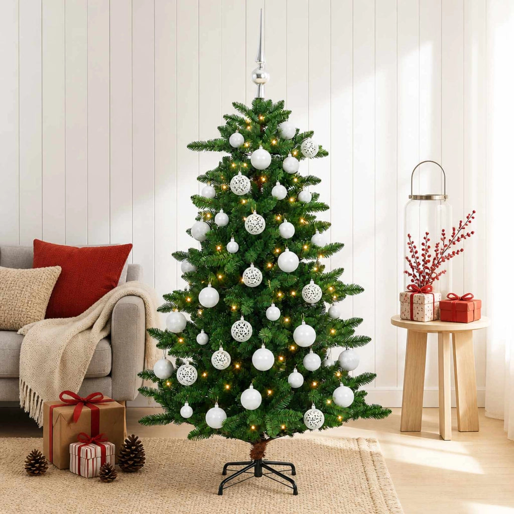 Albero di Natale Artificiale con Palline 150 cm 150 LED 3461381