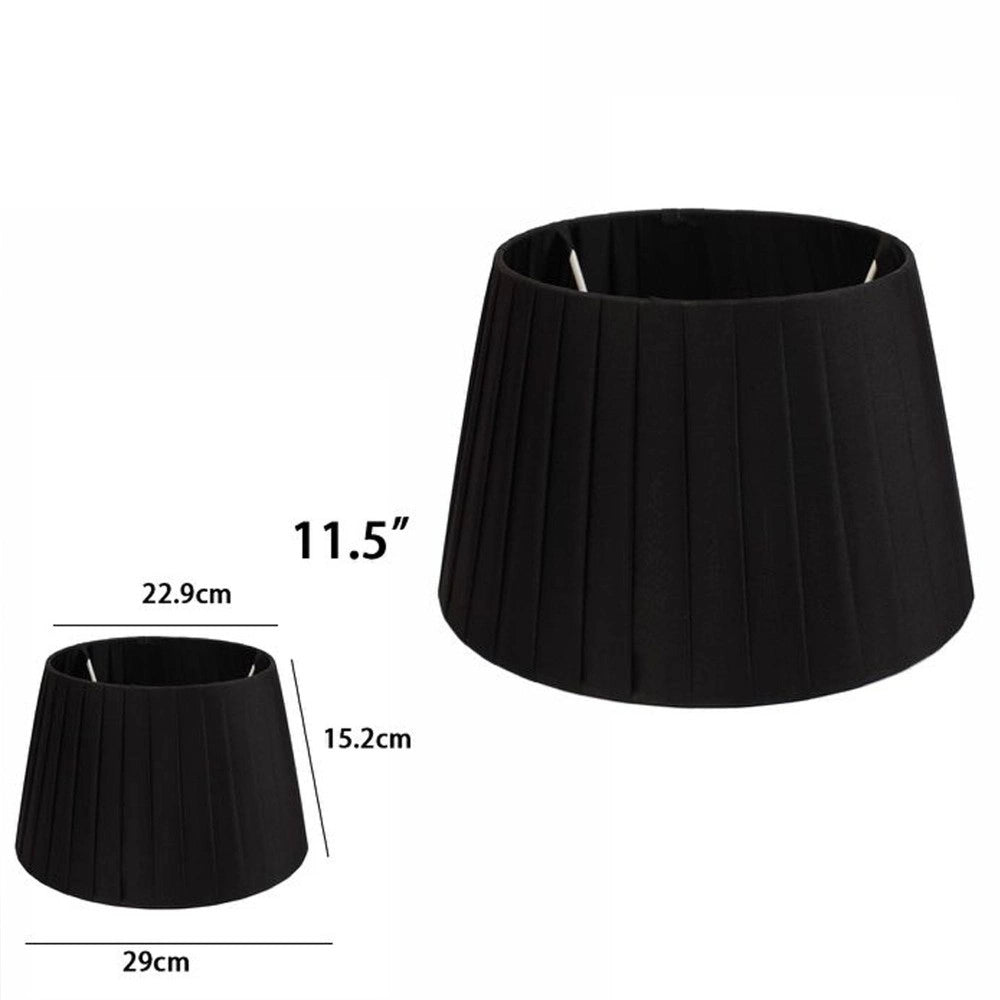 Trade Shop - Paralume Conico Cilindro Moderno Ricambio Per Lampada E Applique In Tessuto Tnt - Nero   -11,5"   -