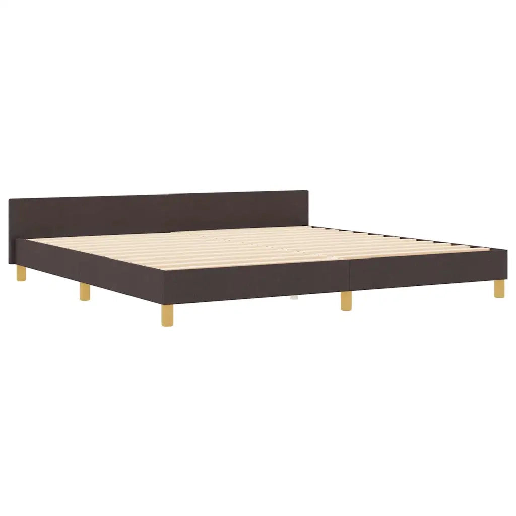 Struttura del letto Marrone scuro 200 x 200 cm Tessuto 3344679