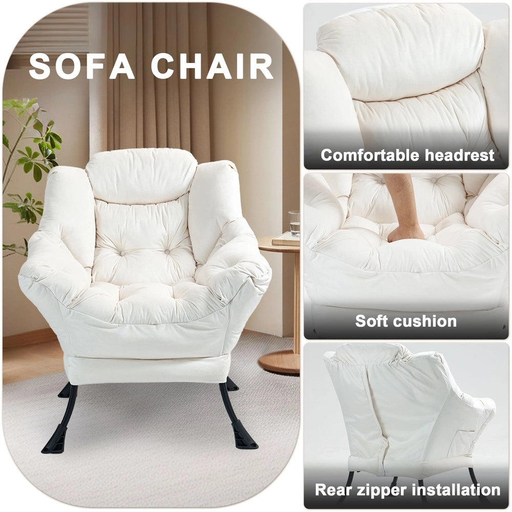 Poltrona Relax con Struttura in Metallo e Tasca Laterale ¨C MINIMAL ¨C Stile Moderno