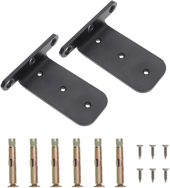 Supporto invisibile per pannelli nero - Portata massima 100 kg - Montaggio a parete - Incluso set di viti
