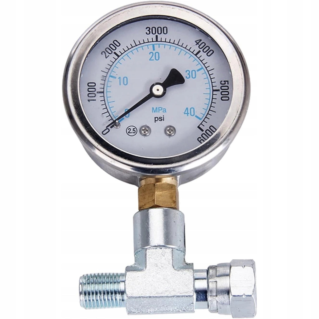 Manometro Lineare con Tridente 1/4" – Acciaio Inox, Precisione 2,5 | 0-40 MPa, Scala MPa/psi