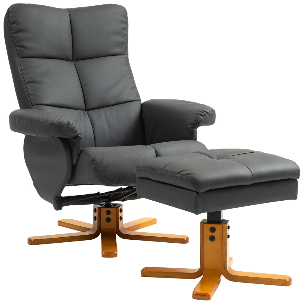 Poltrona Relax Massaggiante Elettrica Reclinabile con Poggiapiedi ¨C Zephmum ¨C Similpelle Grigio Scuro 360¡ã Girevole