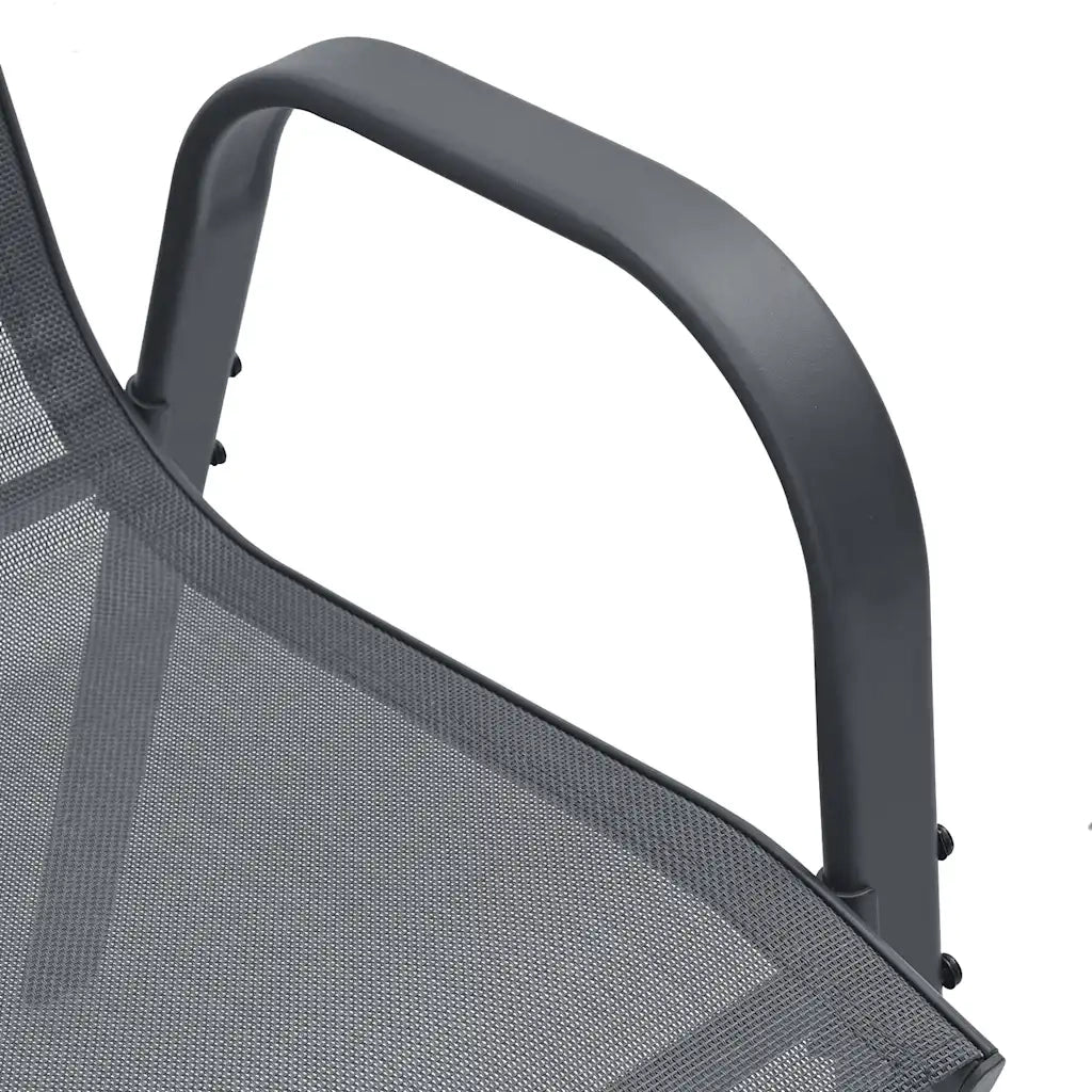 Sedie da Giardino Impilabili 6 pz in Tessuto Textilene Grigio 318784