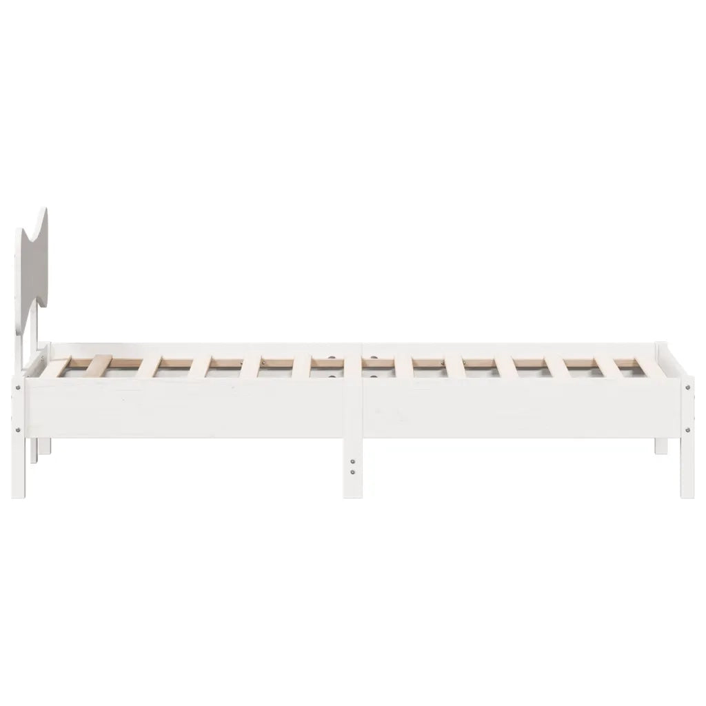 Letto singolo | Letto per adulti | Giroletto senza Materasso Bianco 75x190 Legno Massello di Pino
