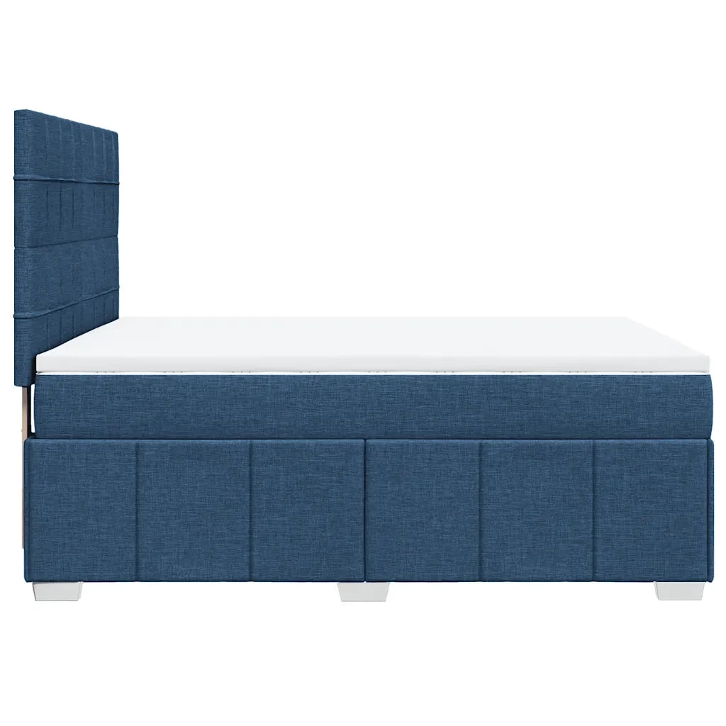vidaXL Giroletto a Molle con Materasso Blu 140x190 cm in Tessuto