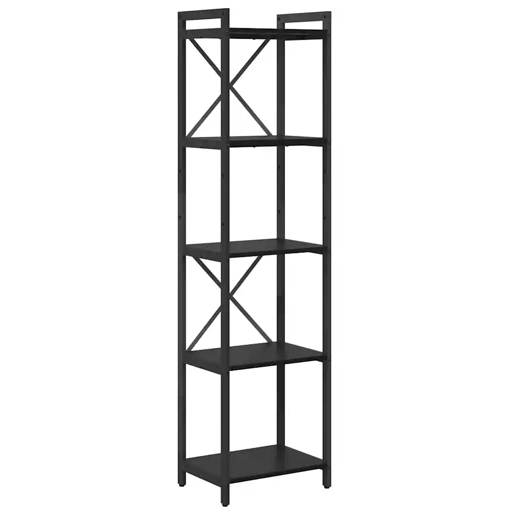 vidaXL Libreria Rovere nero 40 x 30 x 153 cm Legno multistrato