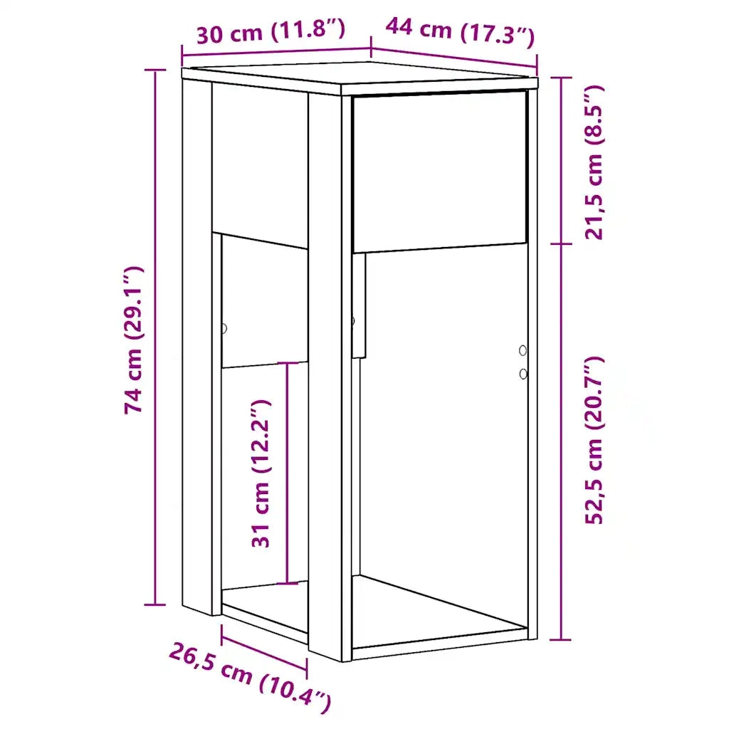 Supporto a Torre per Computer con Cassetto Nero 30x44x74 cm CFW2308875