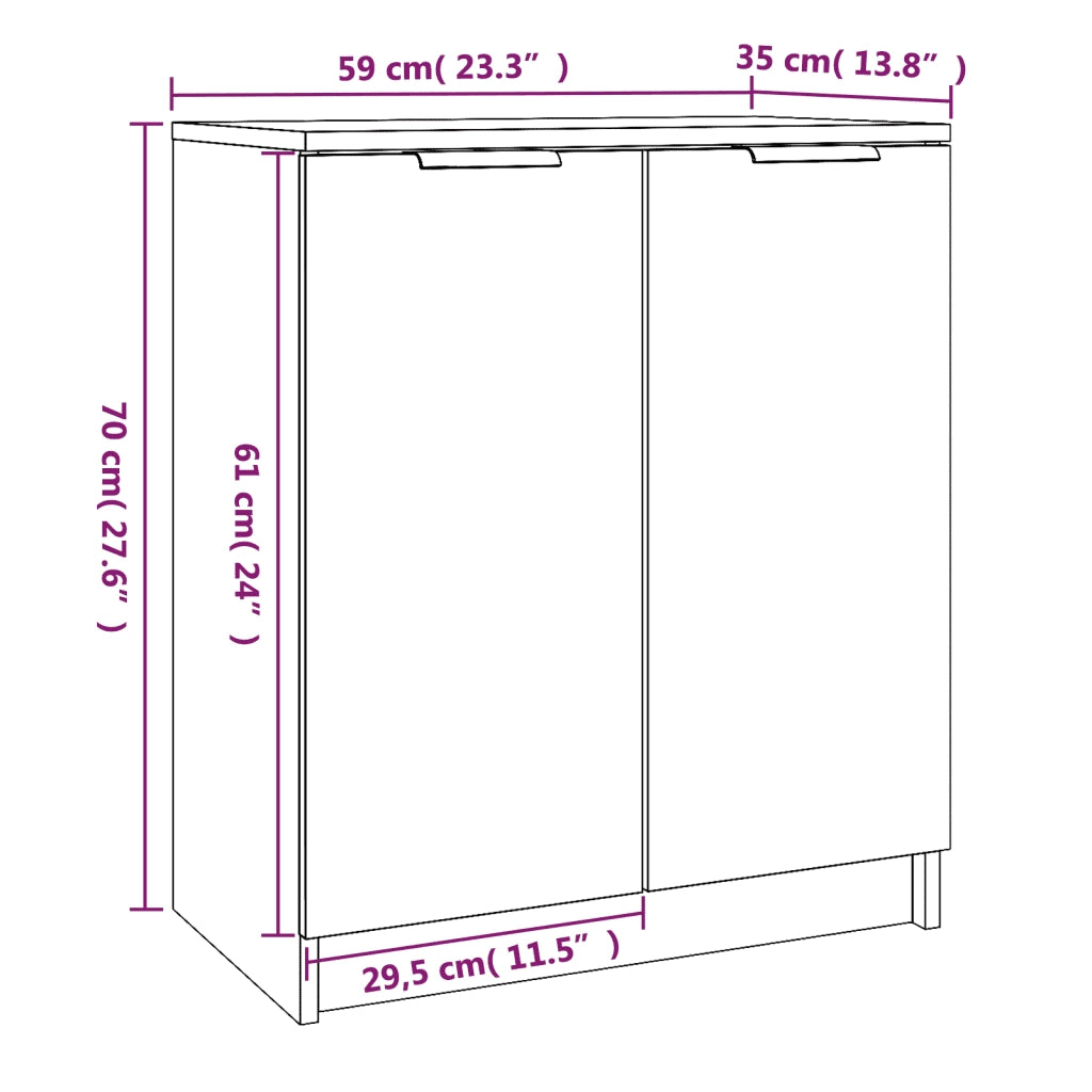 Scarpiera-Scaffale per scarpe Rovere Fumo 59x35x70 cm in Legno Multistrato