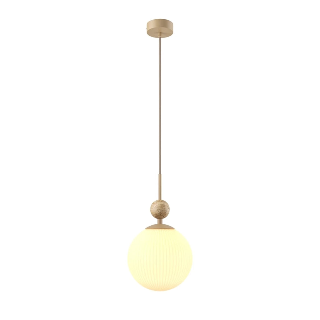 Sospensione Contemporanea Tavo Pietra Calcarea Beige 1 Luce E27