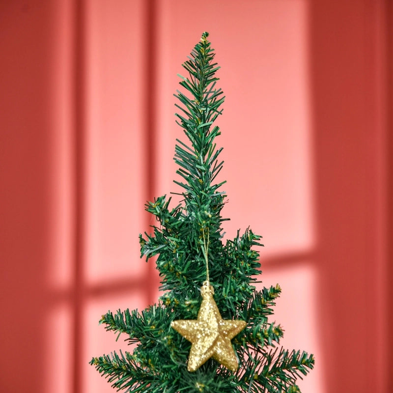 Albero di Natale artificiale 180 cm con 390 rami e supporto pieghevole in plastica verde per decorazioni interne