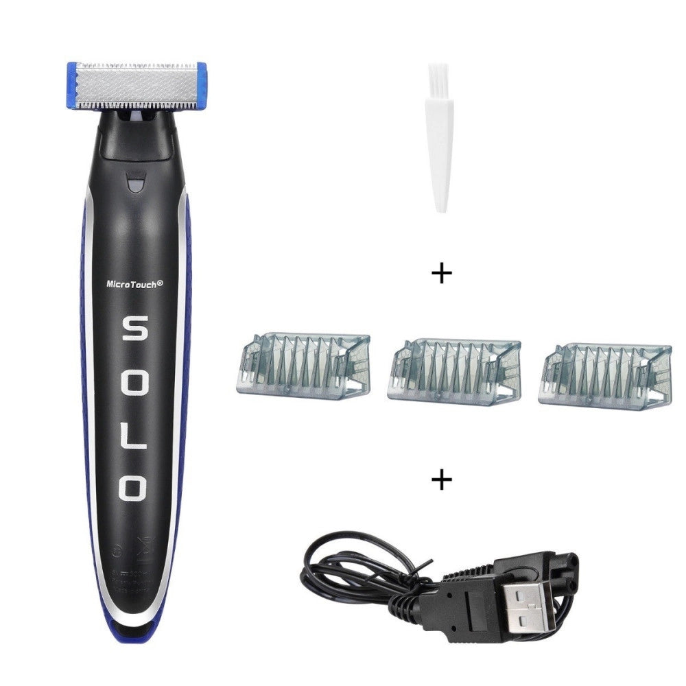Trade Shop - Rasoio Ricaricabile Elettrico Per Barba Uomo Power Micro Touch Solo Portatile -