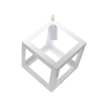 Lampadario Lampada Sospensione Cubo Moderno con Portalampada E27 BIANCO
