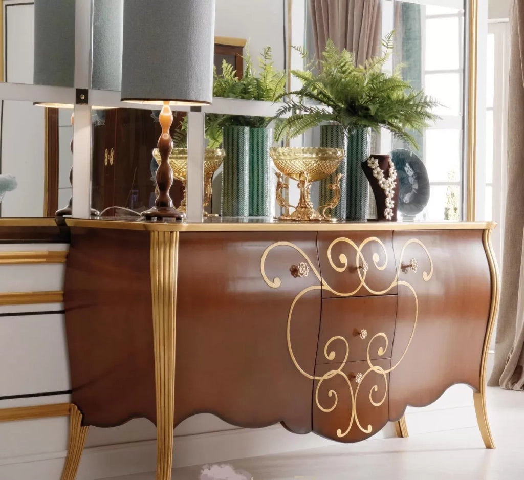 Madia credenza in legno grezza bombata 2 ante l.200 p.60 h.98 (010) - Mobili 2G
