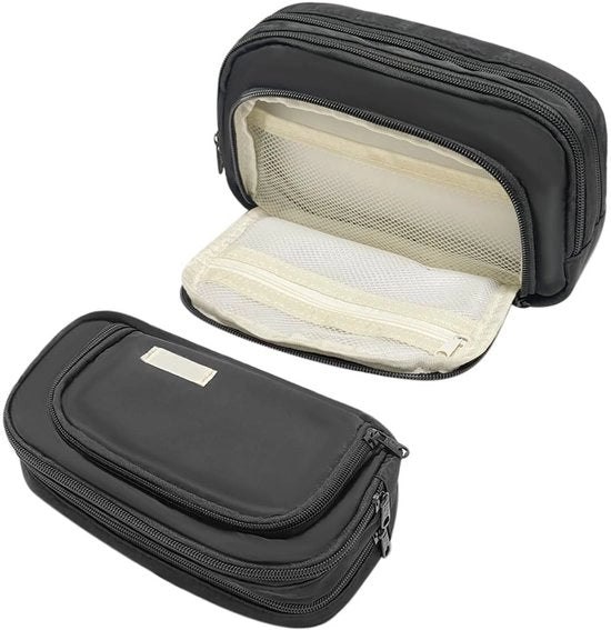 Etui per pennarelli in plastica - 3 contenitori - Opvouglabile - Chiusura a cerniera - Materiale scolastico - Borsa per trucco - Dimensioni 21x7x13cm - Pennaiole