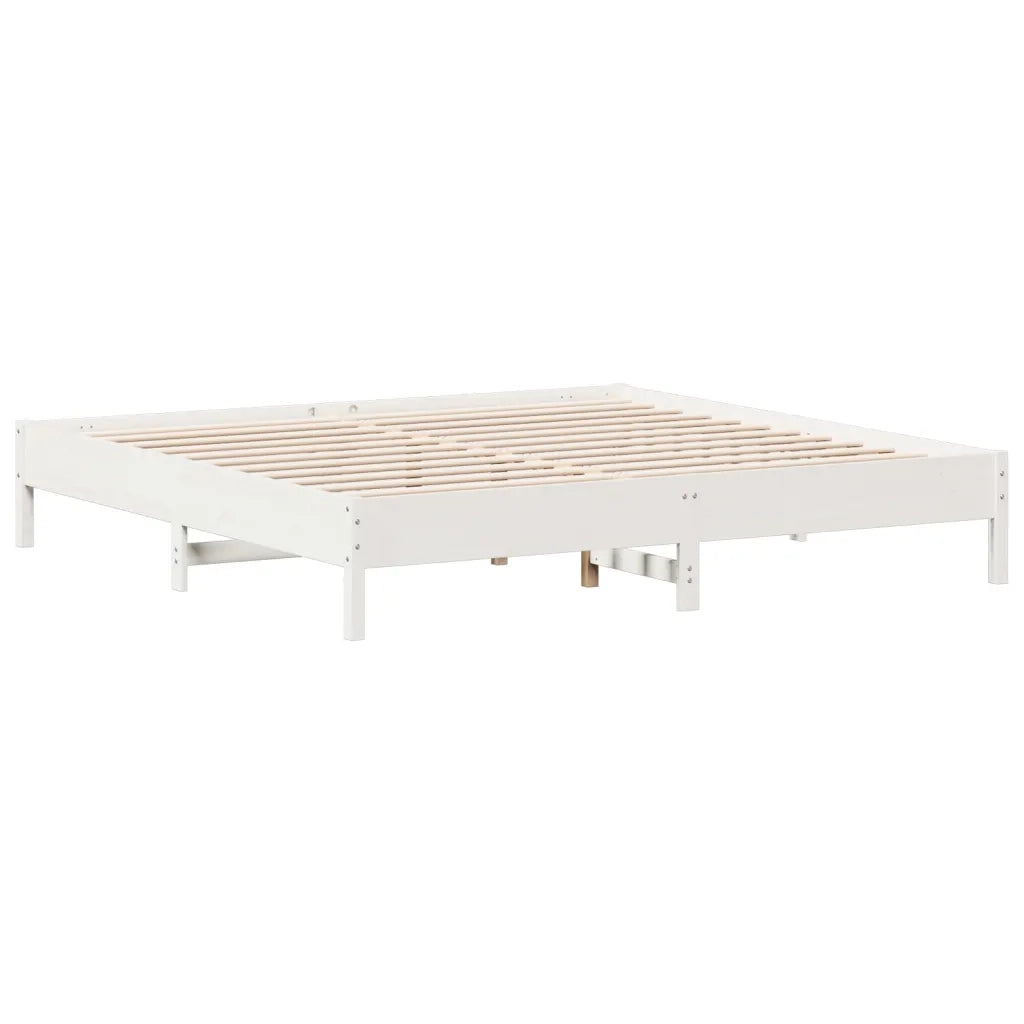 Letto senza Materasso-Struttura Letto Bianco 180x200 cm Legno Massello di Pino 468434