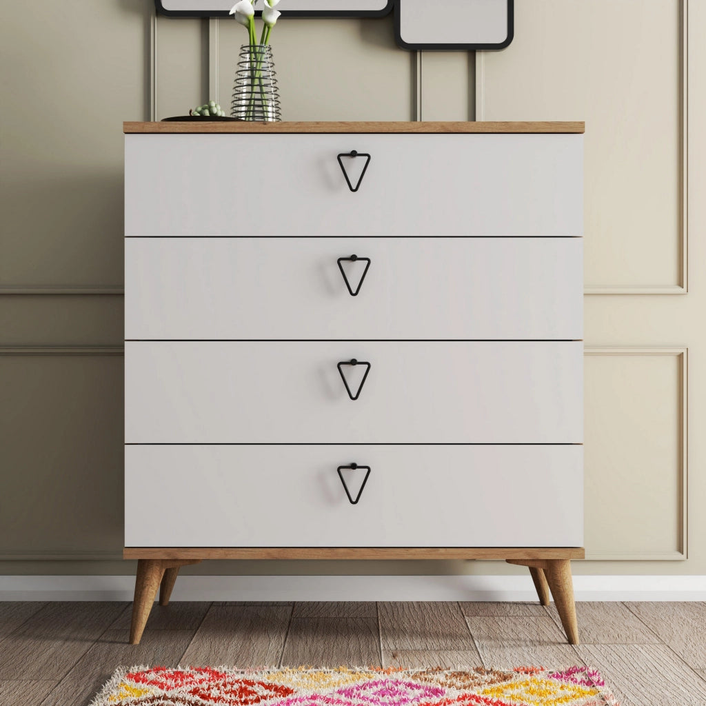 Cassettiera in legno "Versa-Ce" - 80 x 45 x 90 cm - Bianco