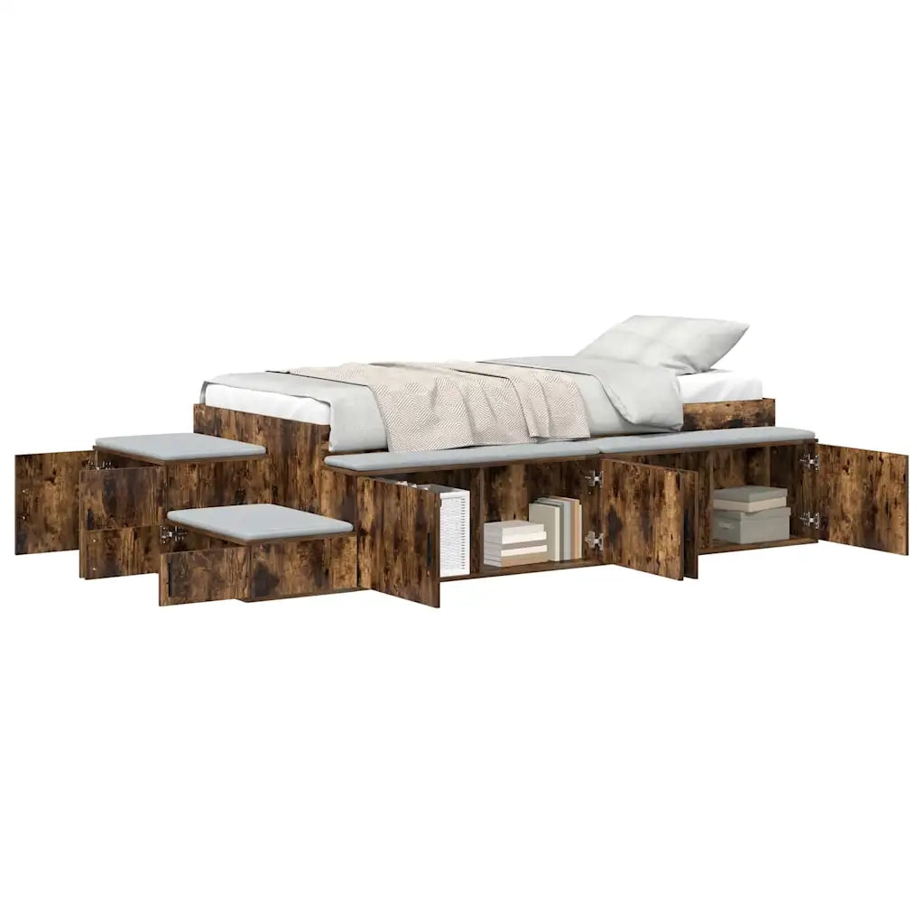 Struttura letto con contenitore Rovere fumé 80 cm 3335577