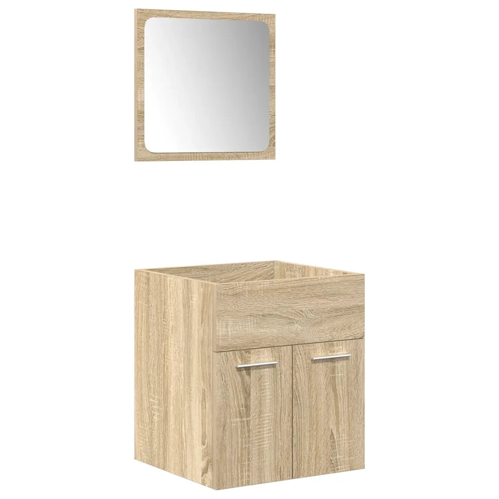 Set Mobili da Bagno 5 pz Rovere Sonoma in Legno Multistrato 3325029