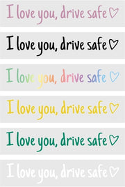 Decal per Specchiera Rettrommirata - Io Ti Amo Guida in Salvo - Resistenze Acqua - Vinyl - Decal per Specchiera Rettrommirata - Duraturo e Resistente ai Cambiamenti di Temperatura - Decal per Auto