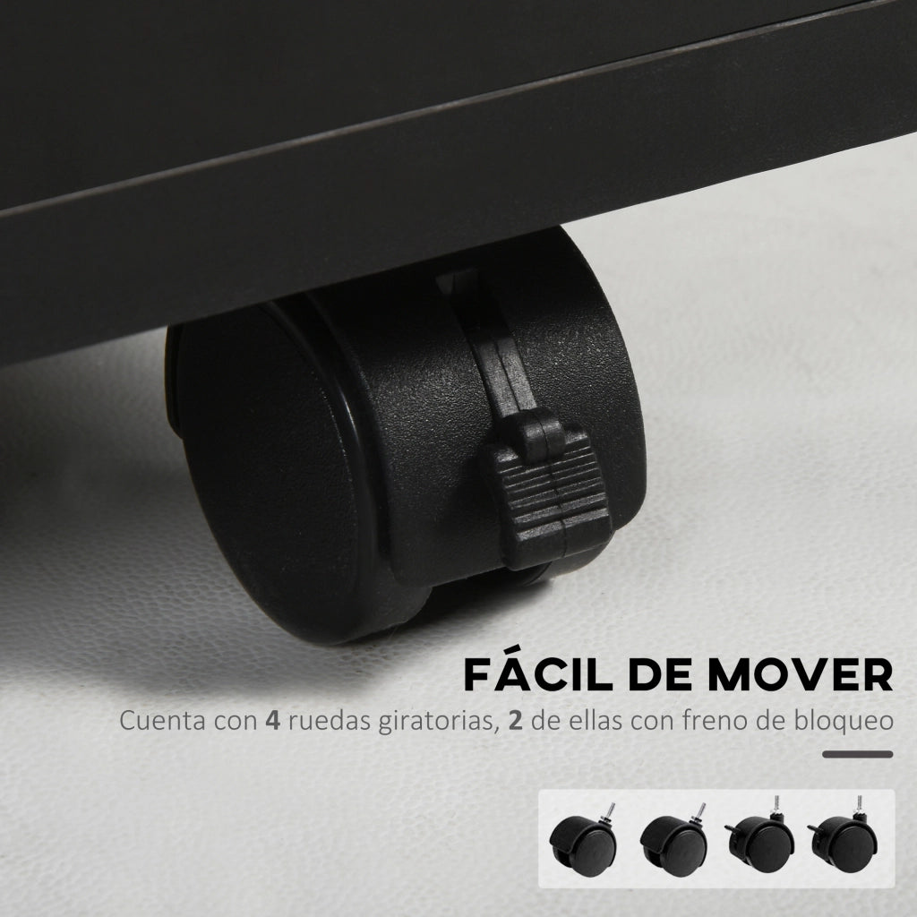 Scrivania con cassetti e ante ¨C zephmum ¨C 40x35x60 cm nero
